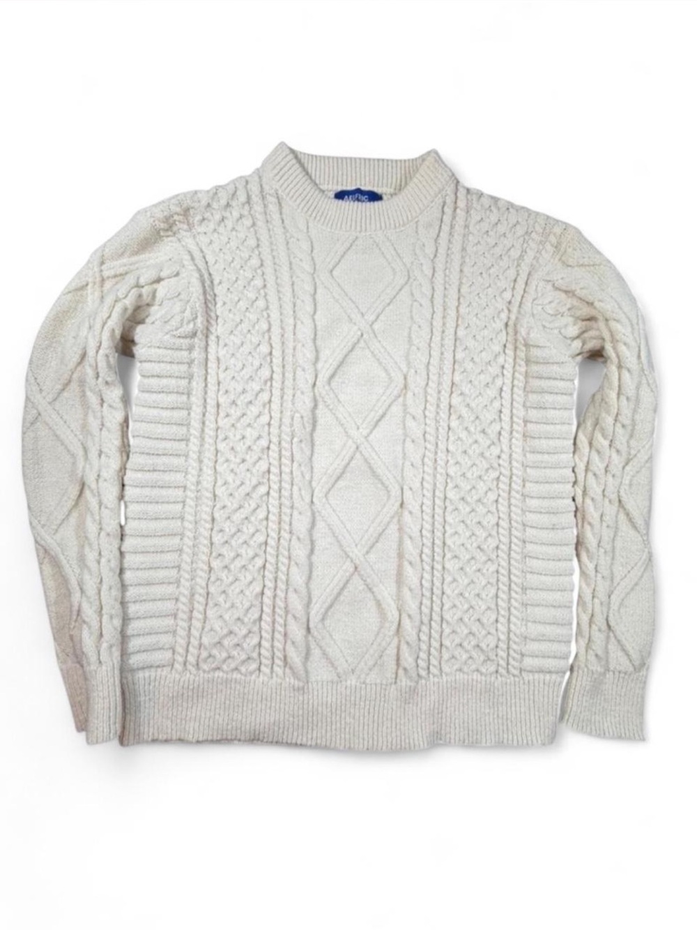 Aelfric Eden Cream Cable Knit Sweater Oversized Cozy Academia Grandpa Core